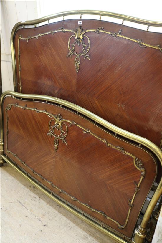 Brass & rosewood double bed